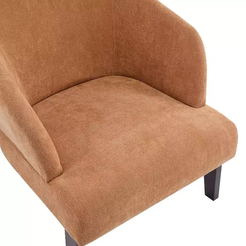 Modern Accent Chair with Round Back and Wooden Legs, Mid-Century Design, for Various Spaces
