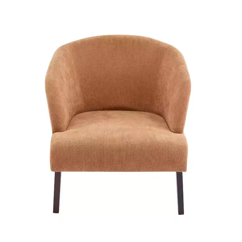 Modern Accent Chair with Round Back and Wooden Legs, Mid-Century Design, for Various Spaces
