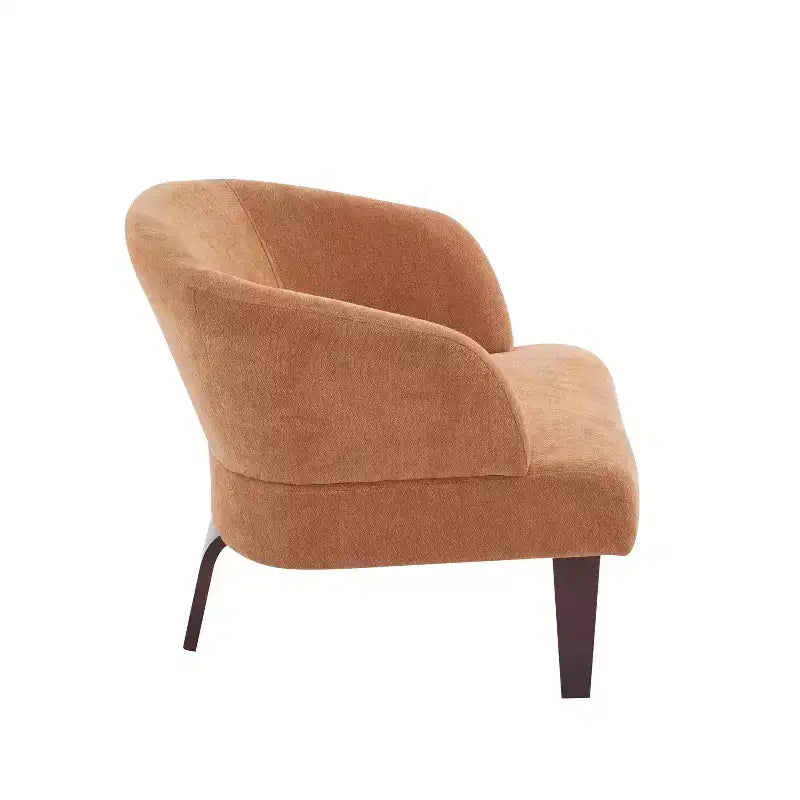 Modern Accent Chair with Round Back and Wooden Legs, Mid-Century Design, for Various Spaces