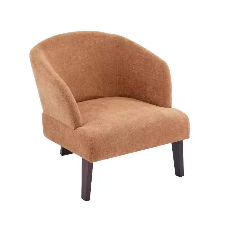 Modern Accent Chair with Round Back and Wooden Legs, Mid-Century Design, for Various Spaces