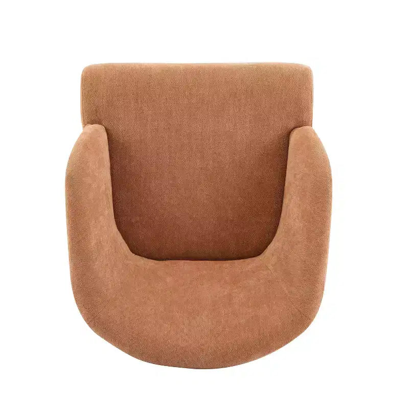 Modern Accent Chair with Round Back and Wooden Legs, Mid-Century Design, for Various Spaces