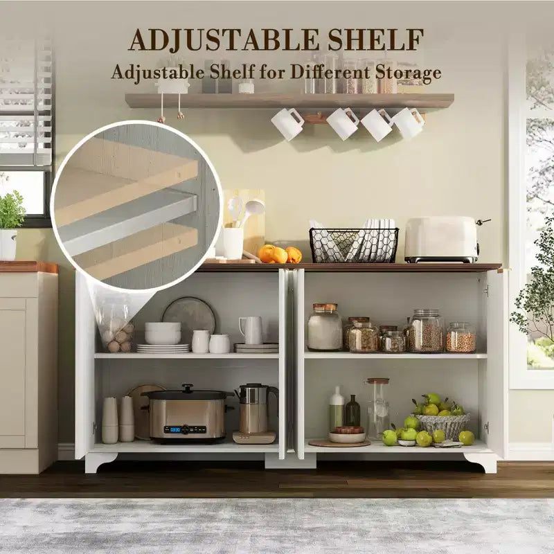 61 Inch Modern Fluted Wood Buffet Cabinet Customer Reviews