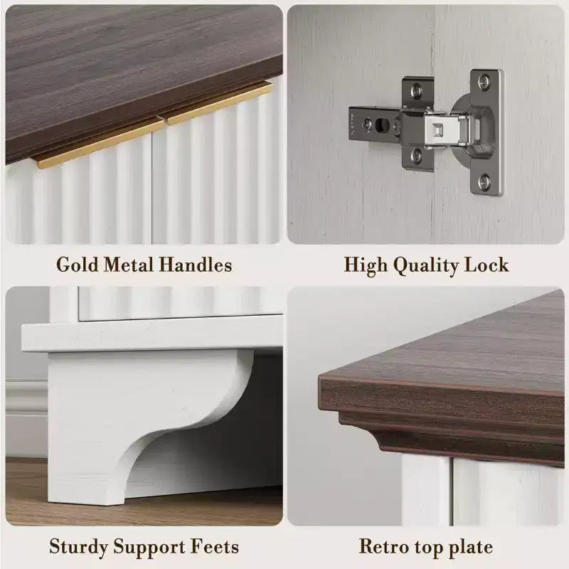 61 Inch Modern Fluted Wood Buffet Cabinet Customer Reviews