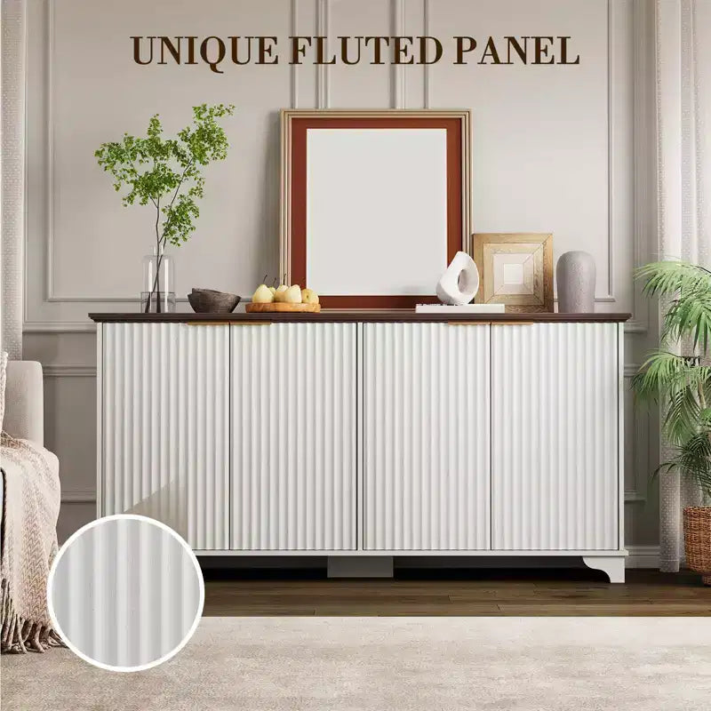 61 Inch Modern Fluted Wood Buffet Cabinet Customer Reviews