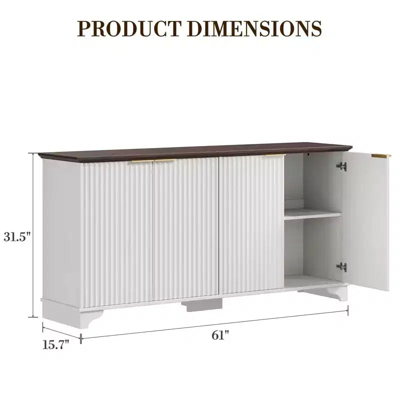 61 Inch Modern Fluted Wood Buffet Cabinet Customer Reviews