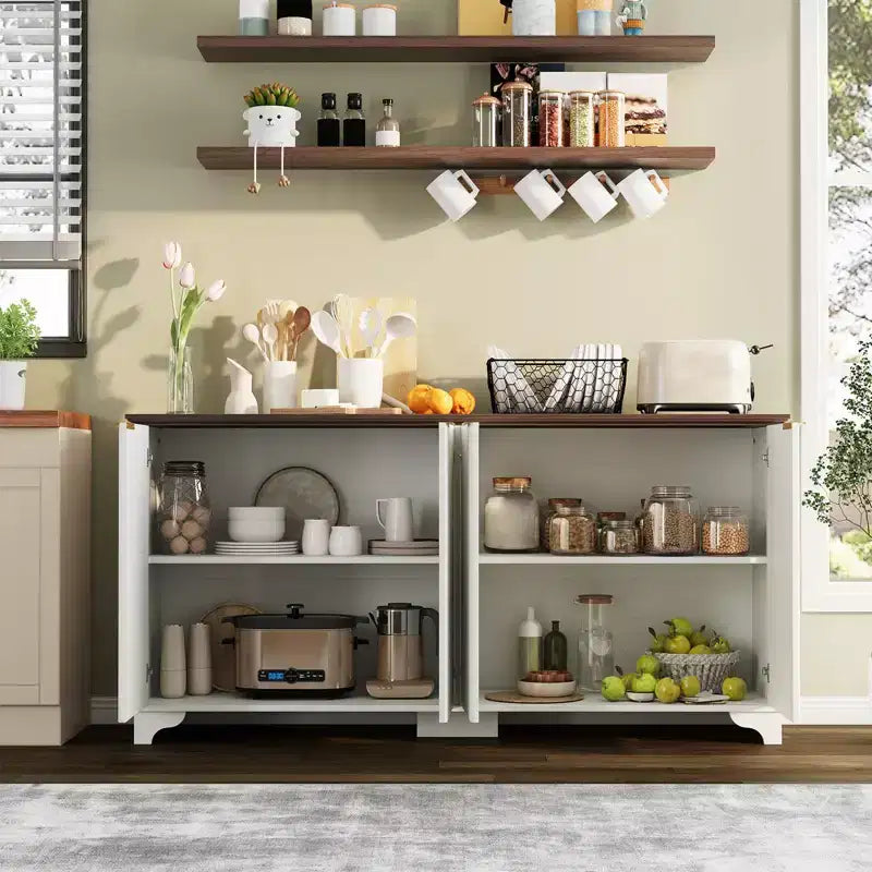 61 Inch Modern Fluted Wood Buffet Cabinet Customer Reviews