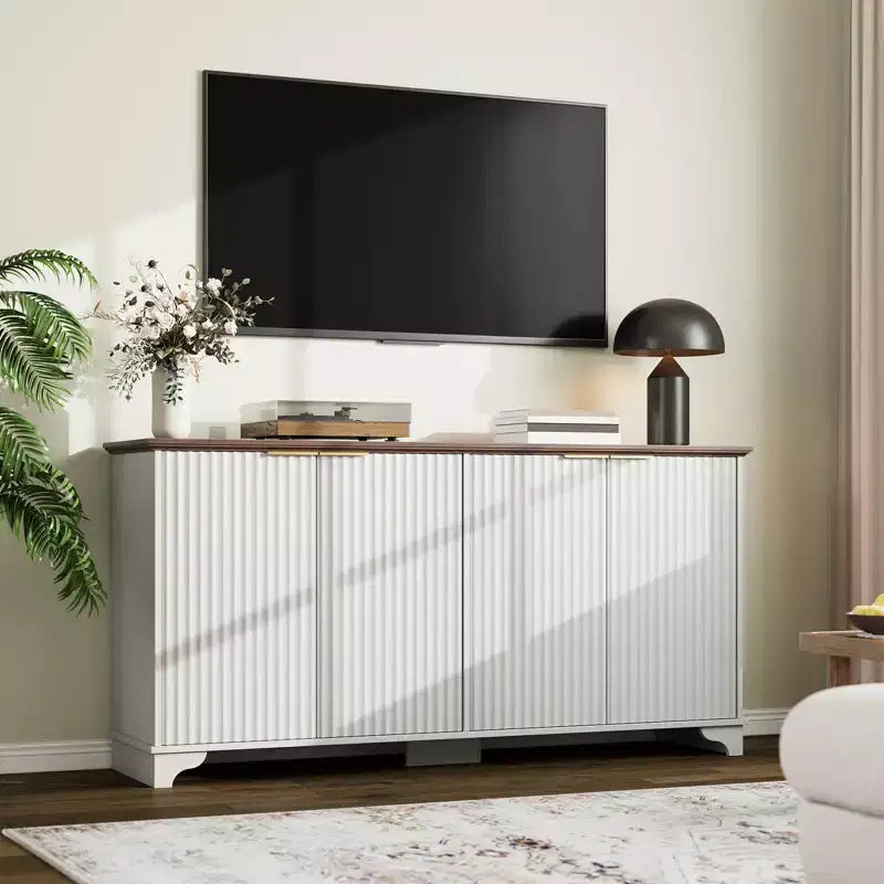 61 Inch Modern Fluted Wood Buffet Cabinet Customer Reviews