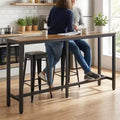 BestMassage Bar Height Pub Table 71IN Modern Industrial Design with Multi-Scene Versatility, Brown