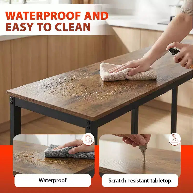 BestMassage Bar Height Pub Table 71IN Modern Industrial Design with Multi-Scene Versatility, Brown
