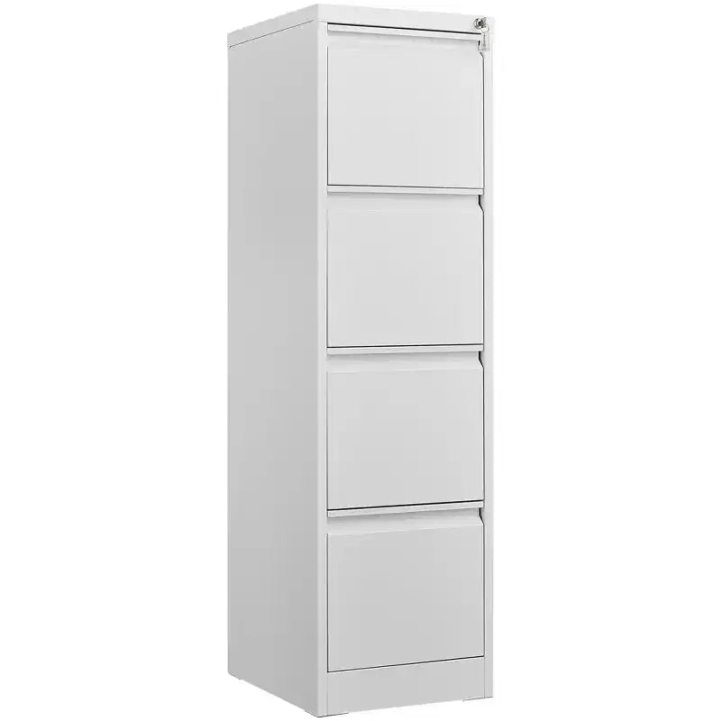 4 Drawer Vertical File Cabinet with Lock, Black Metal Filing Cabinet with Drawers for Home Office, Lockable Storage Cabinet