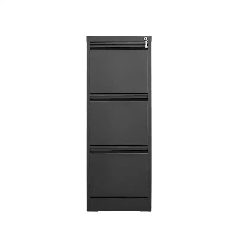 4 Drawer Vertical File Cabinet with Lock, Black Metal Filing Cabinet with Drawers for Home Office, Lockable Storage Cabinet