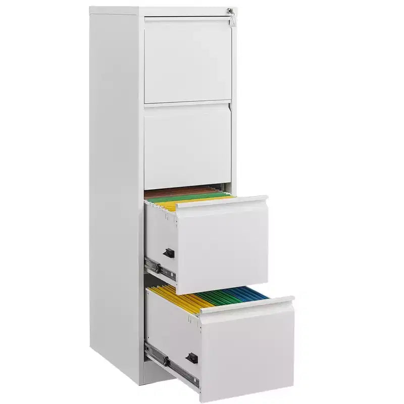 4 Drawer Vertical File Cabinet with Lock, Black Metal Filing Cabinet with Drawers for Home Office, Lockable Storage Cabinet