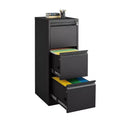 4 Drawer Vertical File Cabinet with Lock, Black Metal Filing Cabinet with Drawers for Home Office, Lockable Storage Cabinet