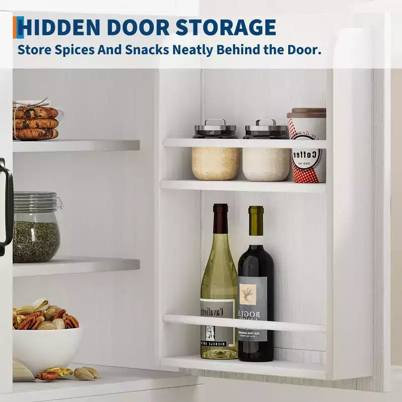 COZONY Farmhouse Pantry Cabinet with Glass Doors, 71.9 Tall Freestanding Kitchen Storage Cabinet for Dining Living Room