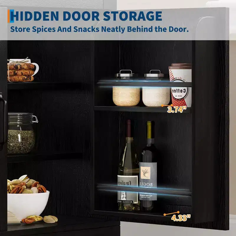 COZONY Farmhouse Pantry Cabinet with Glass Doors, 71.9 Tall Freestanding Kitchen Storage Cabinet for Dining Living Room