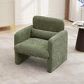 Single armchair, chenille fabric lounge chair, modern curved backrest, suitable for living room, bedroom, study, office.