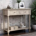 35.34in Vintage Console Table, Traditional Sofa Table with 2 Drawers and Shelf for Entryway or Living Room