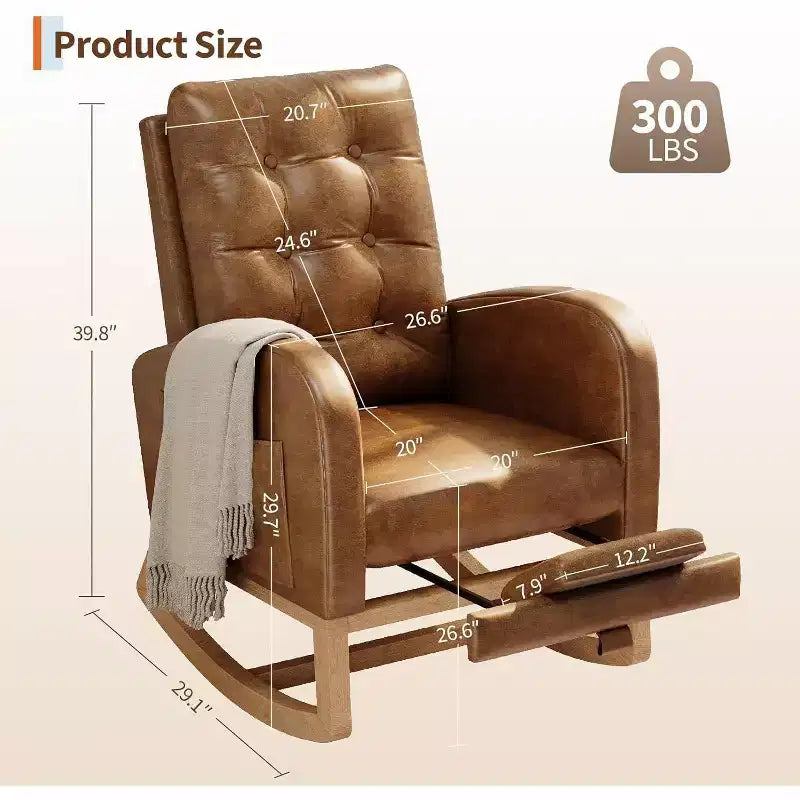 Modern Boucle Rocker Recliner with Side Pocket, Comfortable Glider for Nursery & Living Room, White