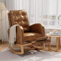 Modern Boucle Rocker Recliner with Side Pocket, Comfortable Glider for Nursery & Living Room, White