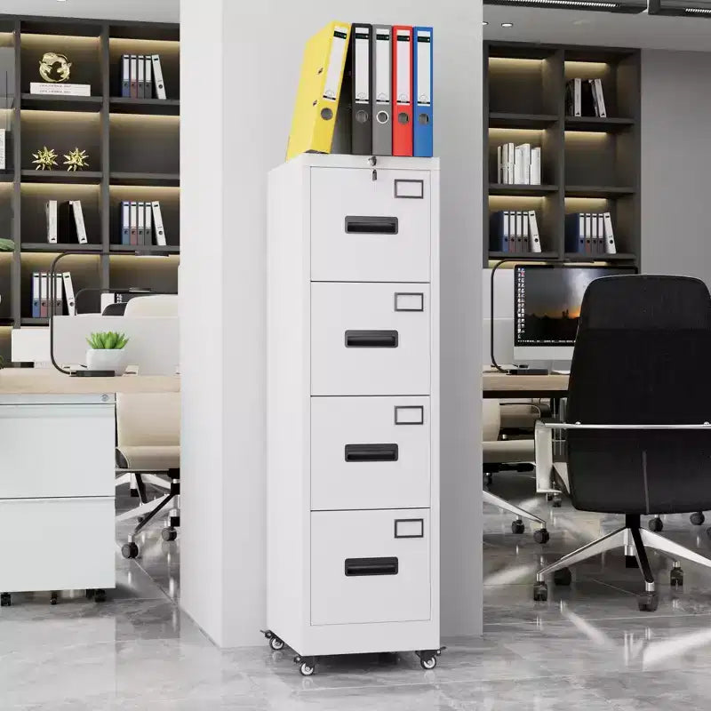 Heavy Duty Steel File Cabinet with 4 Lockable Drawers C Vertical OrganizerSpace-Saving Secure Storage for Home Office School