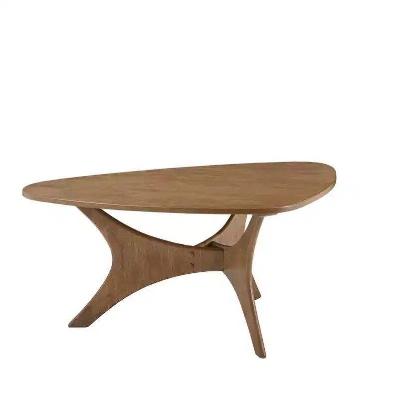 GDFStudio Arden Triangle Wood Coffee Table with Cross Base