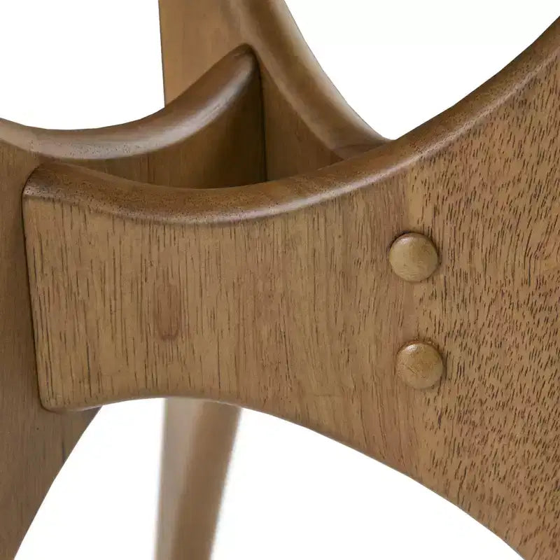 GDFStudio Arden Triangle Wood Coffee Table with Cross Base