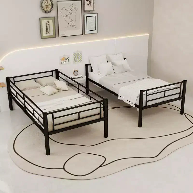 GDFStudio Iqbal Modern Metal Bunk Bed for Kids with Ladder and Guardrail