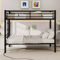 GDFStudio Iqbal Modern Metal Bunk Bed for Kids with Ladder and Guardrail