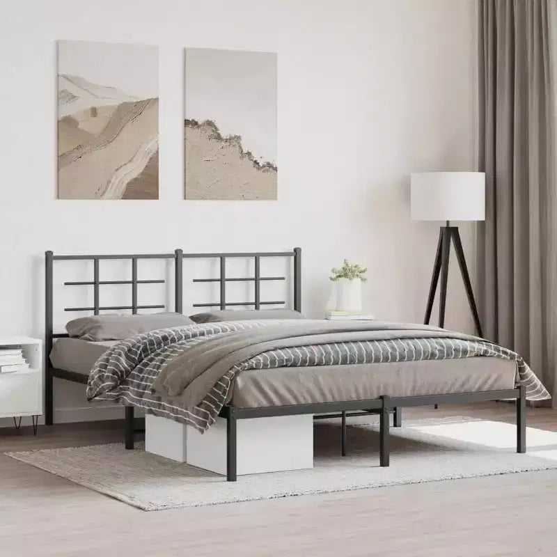 vidaXL Bed Frame Powder-coated steel Double Bed Frame