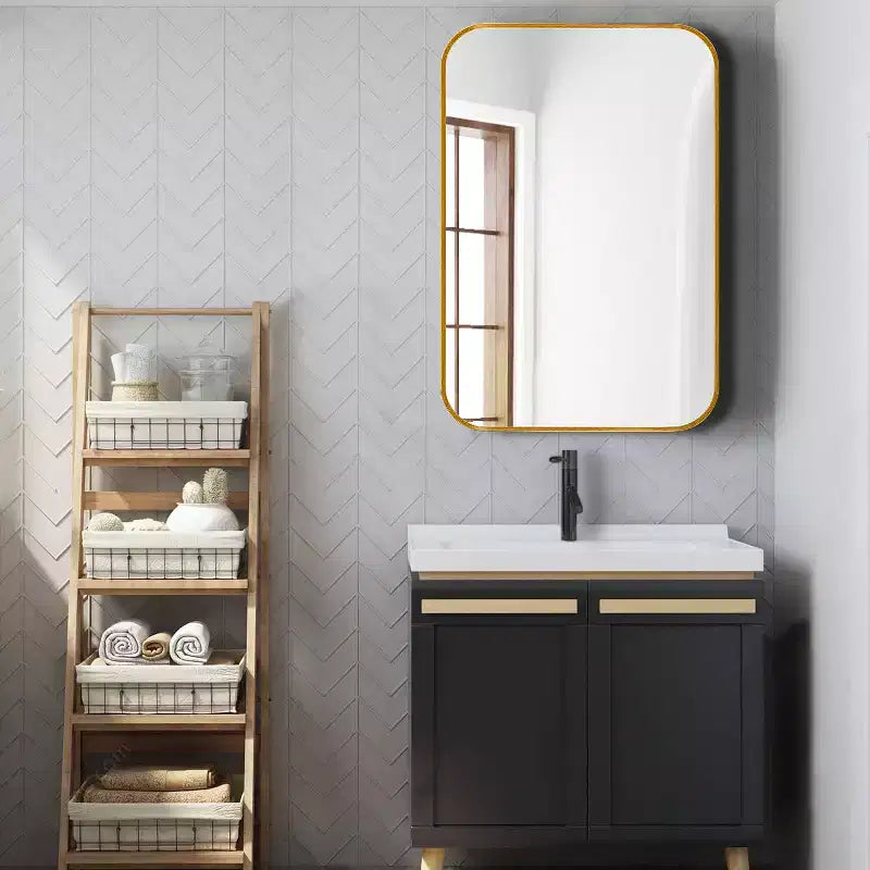 Metal Framed Rectangular Bathrrom Mirror for Wall