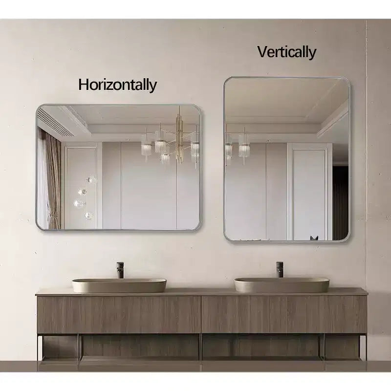 Metal Framed Rectangular Bathrrom Mirror for Wall