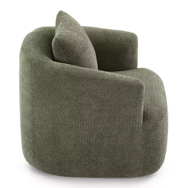 GDFStudio Frank 360Swivel Upholstered Accent Chair with Throw Pillow