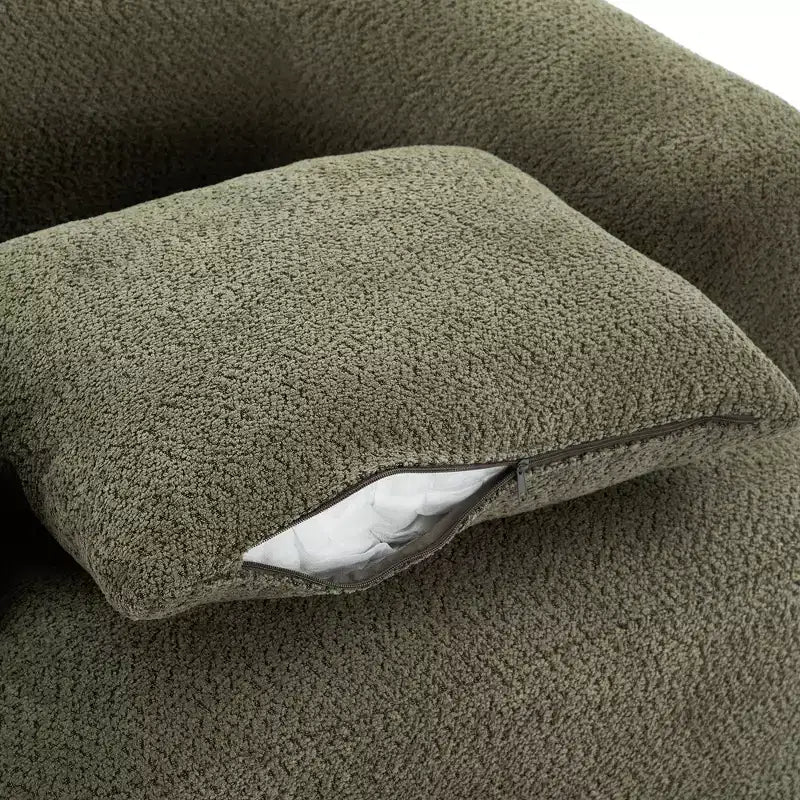 GDFStudio Frank 360Swivel Upholstered Accent Chair with Throw Pillow