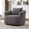 GDFStudio Frank 360Swivel Upholstered Accent Chair with Throw Pillow