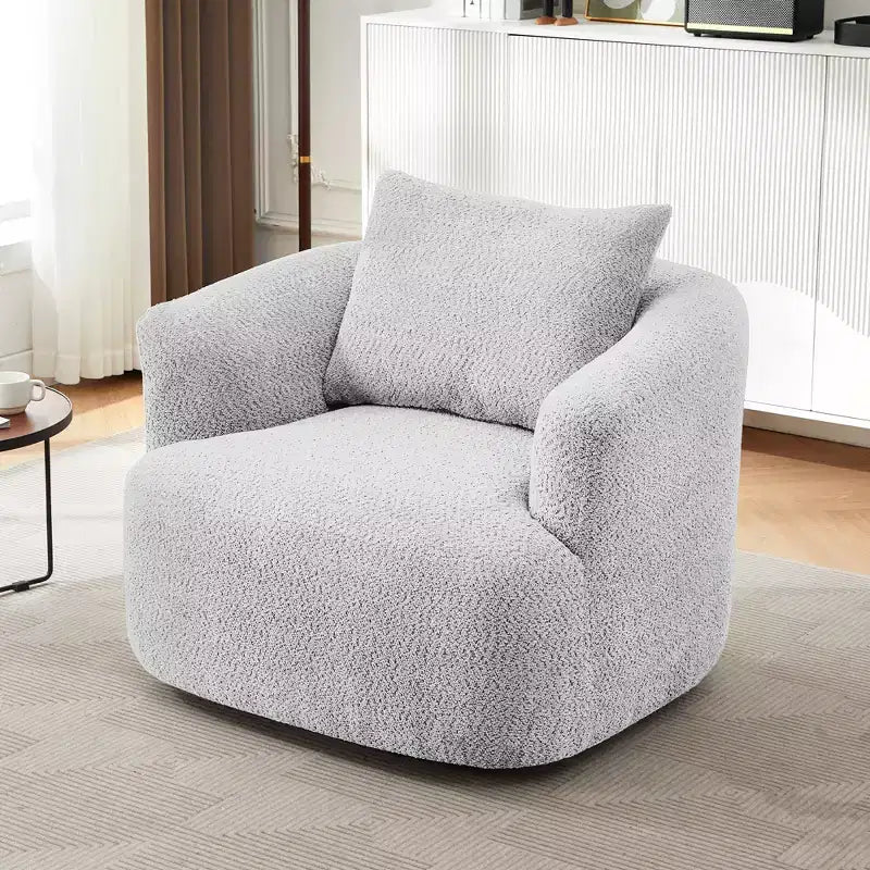GDFStudio Frank 360Swivel Upholstered Accent Chair with Throw Pillow