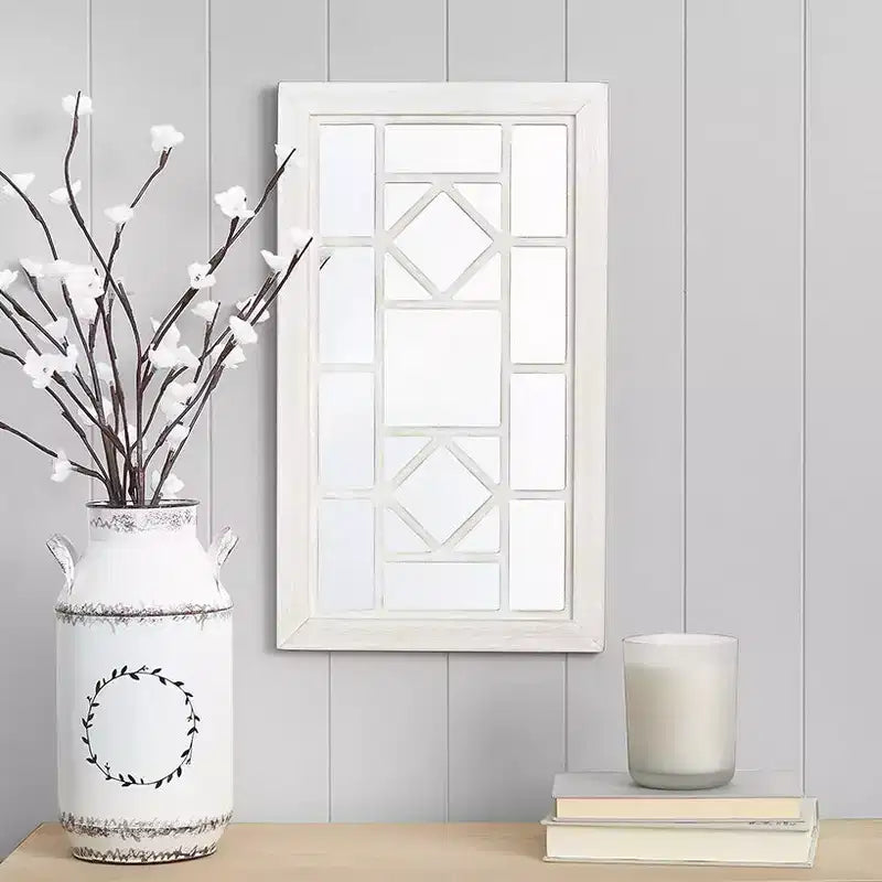 The Lakeside Collection Decorative Wood Rectangular Black Framed Mirror -