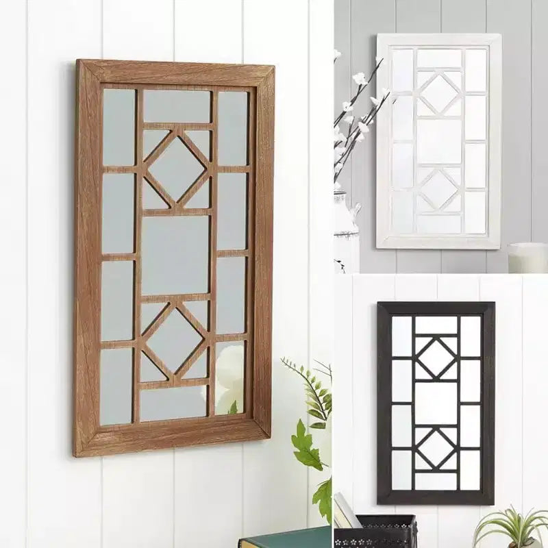 The Lakeside Collection Decorative Wood Rectangular Black Framed Mirror -