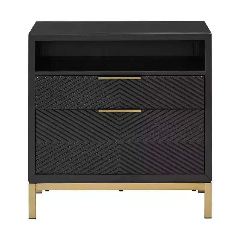 Alizee 26 Tall 2 - Drawer Nightstand - Black - iNSPIRE Q