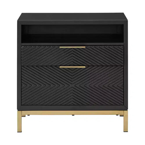 Alizee 26 Tall 2 - Drawer Nightstand - Black - iNSPIRE Q