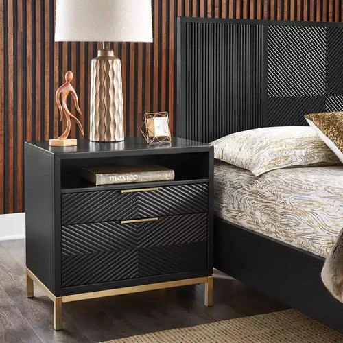 Alizee 26 Tall 2 - Drawer Nightstand - Black - iNSPIRE Q