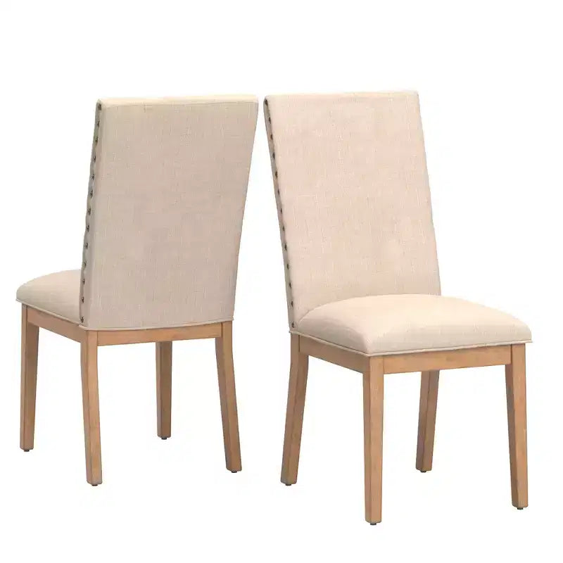 Amiford Nailhead Accent Parson Linen Dining Chairs (Set of 2) - iNSPIREQ
