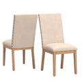 Amiford Nailhead Accent Parson Linen Dining Chairs (Set of 2) - iNSPIREQ