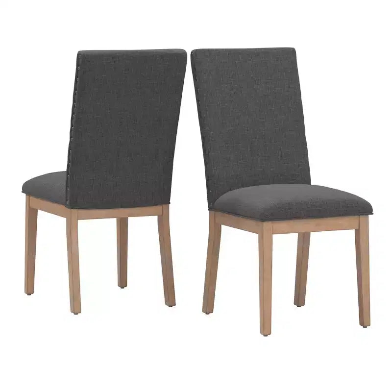 Amiford Nailhead Accent Parson Linen Dining Chairs (Set of 2) - iNSPIREQ