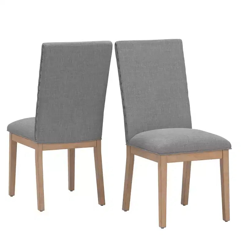 Amiford Nailhead Accent Parson Linen Dining Chairs (Set of 2) - iNSPIREQ
