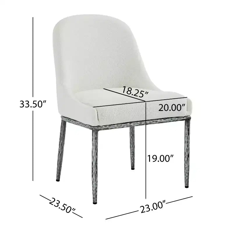 Christopher Knight Home Chanin Modern Glam Upholstered Dining Chairs with Hammered Iron Legs (Set of 2)