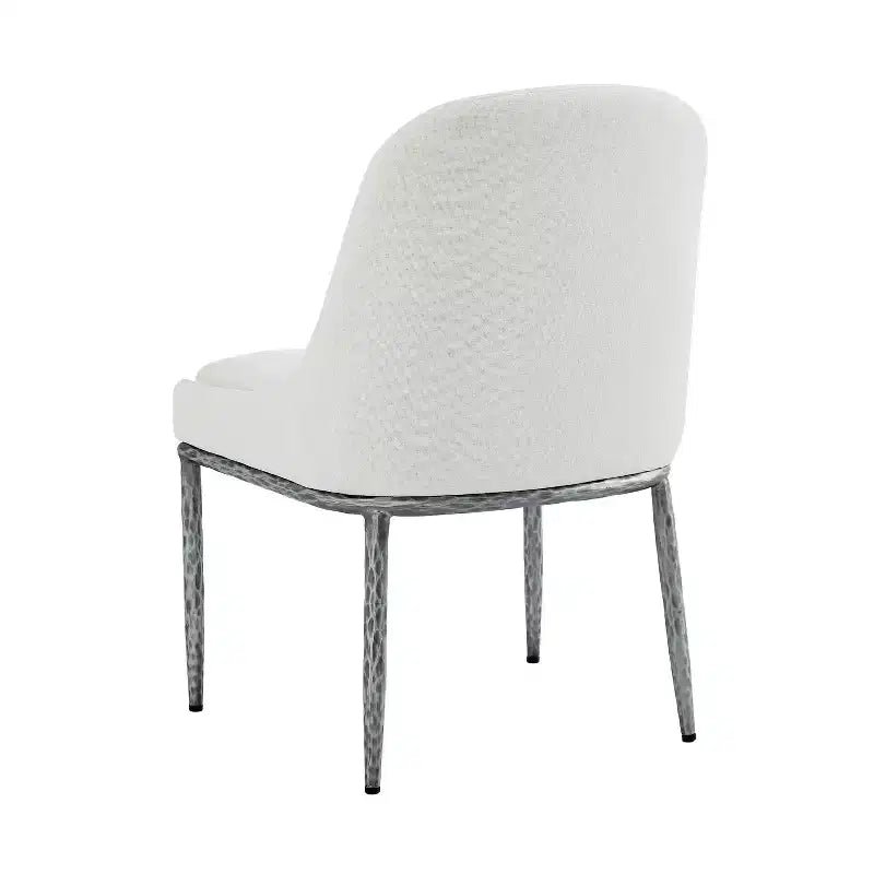 Christopher Knight Home Chanin Modern Glam Upholstered Dining Chairs with Hammered Iron Legs (Set of 2)