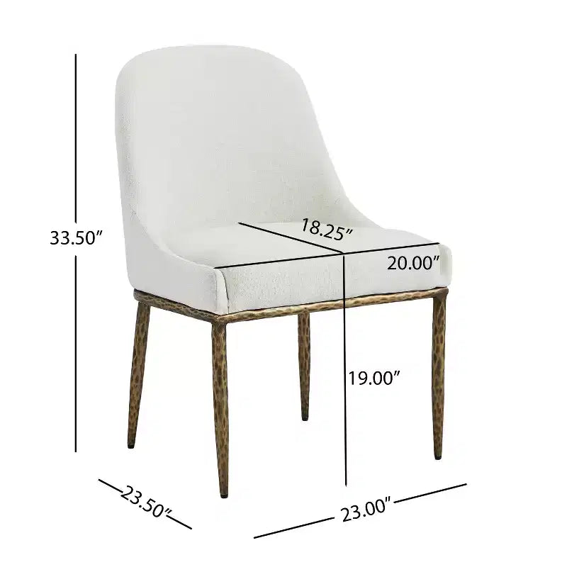 Christopher Knight Home Chanin Modern Glam Upholstered Dining Chairs with Hammered Iron Legs (Set of 2)
