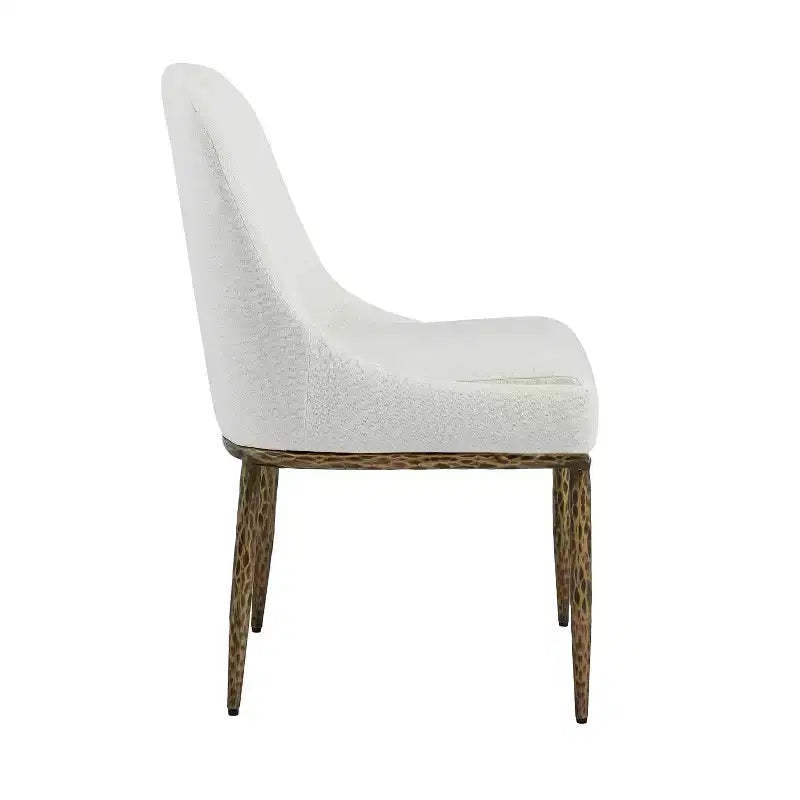 Christopher Knight Home Chanin Modern Glam Upholstered Dining Chairs with Hammered Iron Legs (Set of 2)