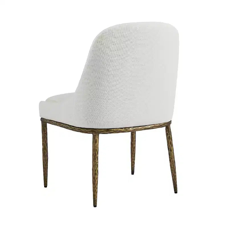 Christopher Knight Home Chanin Modern Glam Upholstered Dining Chairs with Hammered Iron Legs (Set of 2)