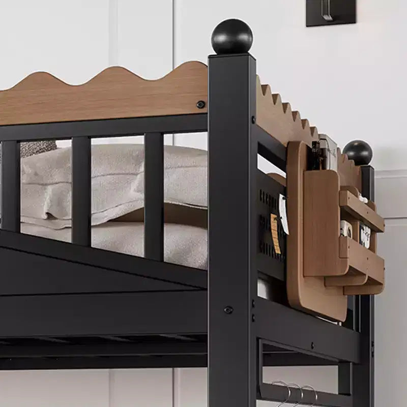 Bellemave Loft Bed with Storage Stairs, Metal Loft Beds Frame with Storage Shelves and Bookshelf for Bedroom, Guest and Dorms, Black